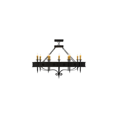 Calandra 10 Light 28" Wide Taper Candle Linear Chandelier