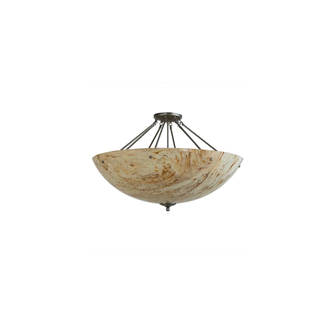 Madison 8 Light 36" Wide Semi-Flush Bowl Ceiling Fixture - Nickel Finish