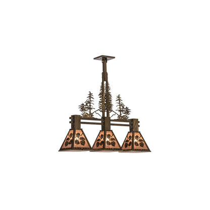Aspen Leaf 3 Light 8" Wide Linear Pendant