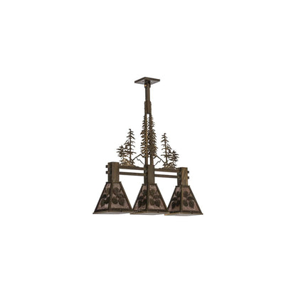 Aspen Leaf 3 Light 8" Wide Linear Pendant