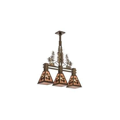 Aspen Leaf 3 Light 8" Wide Linear Pendant