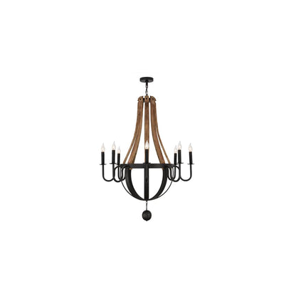 Barrel Stave Madera 8 Light 43" Wide Taper Candle Style Chandelier