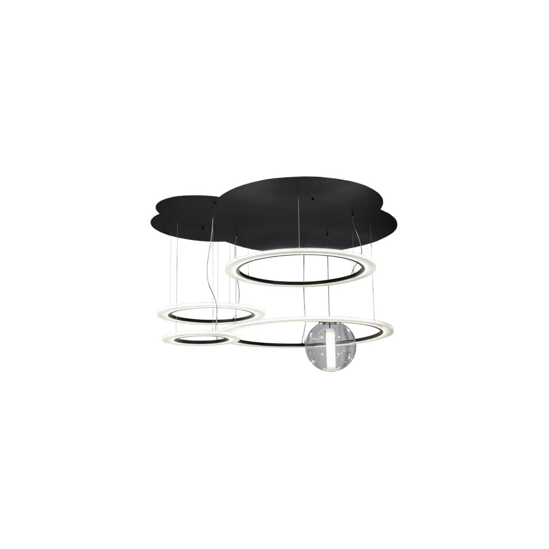 Bola 84" Wide Abstract Multi Light Pendant