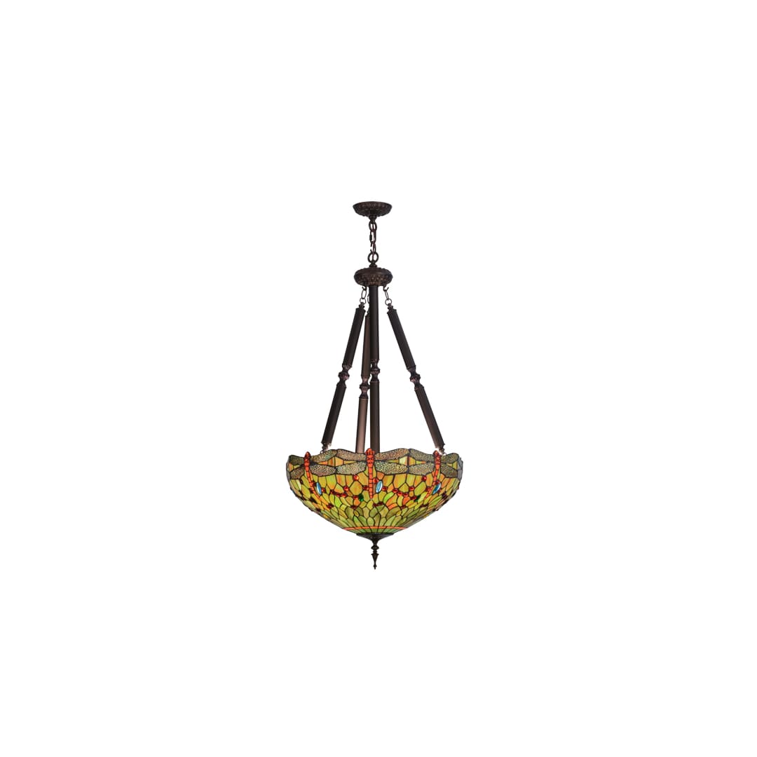 Tiffany Hanginghead Dragonfly 5 Light 22" Wide Pendant