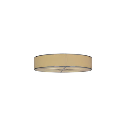 Cilindro 8 Light 48" Wide Flush Mount Drum Ceiling Fixture with Natural Beige Shade - Nickel Finish
