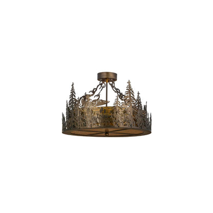 Loon 4 Light 22" Wide Semi-Flush Drum Ceiling Fixture