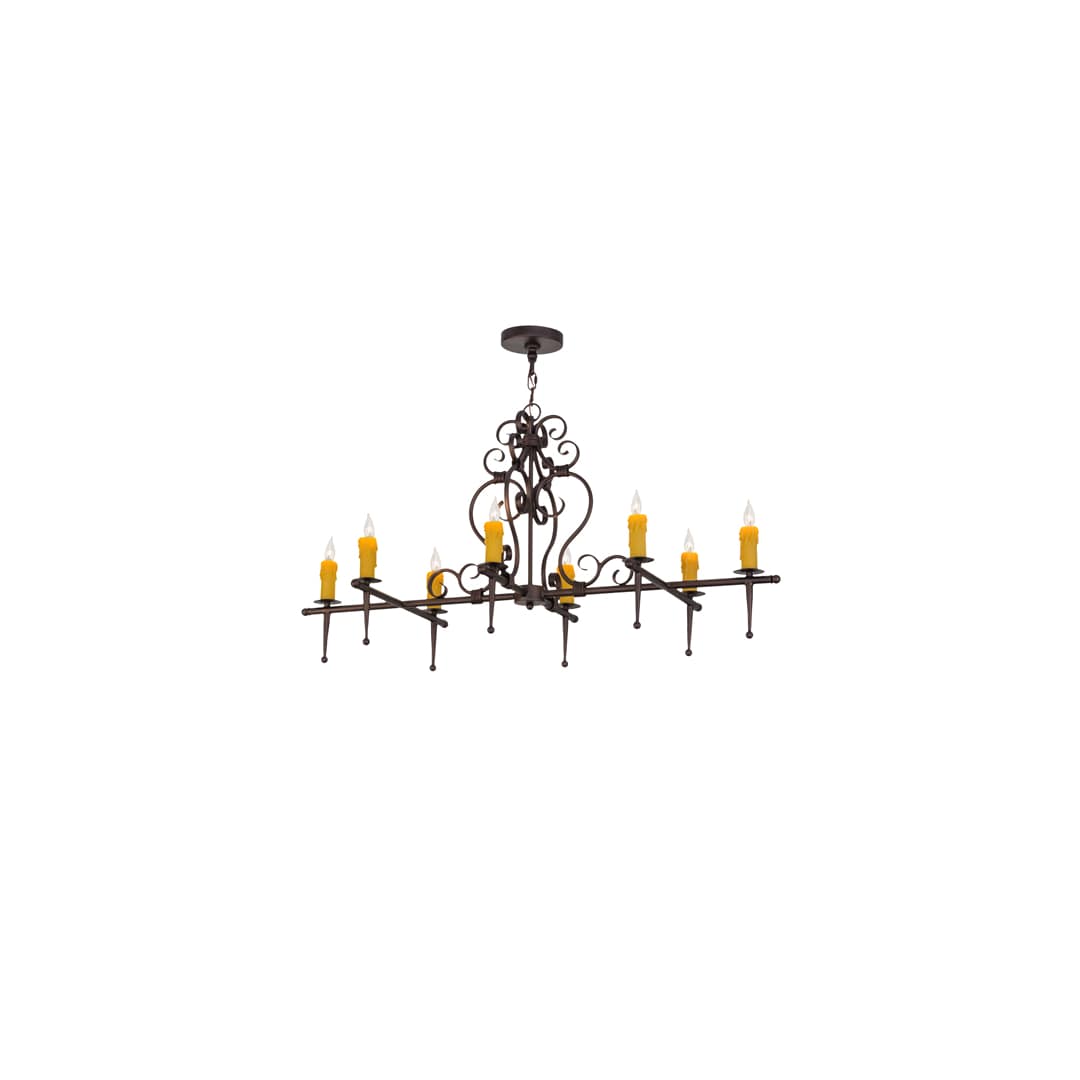 Monica 8 Light 24" Wide Taper Candle Linear Chandelier