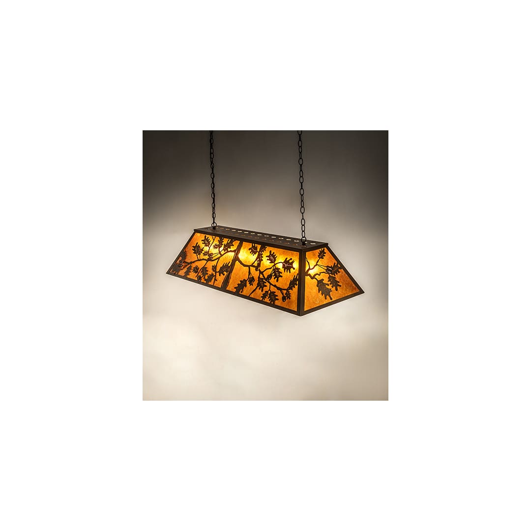 Oak Leaf and Acorn 9 Light 17" Wide Linear Pendant