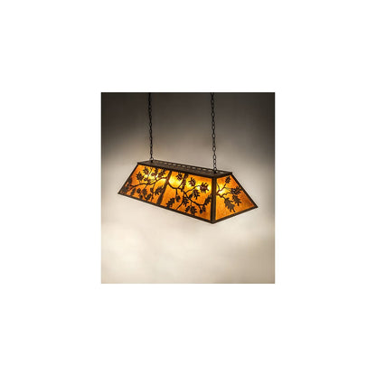 Oak Leaf and Acorn 9 Light 17" Wide Linear Pendant