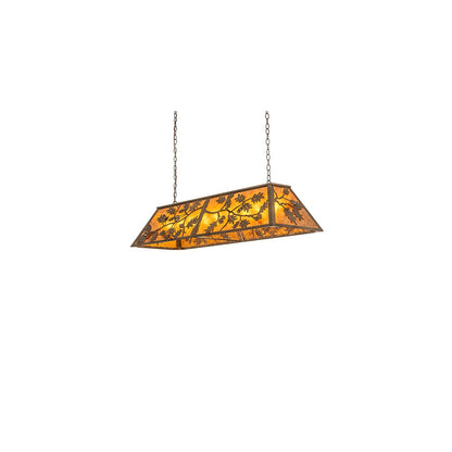 Oak Leaf and Acorn 9 Light 17" Wide Linear Pendant
