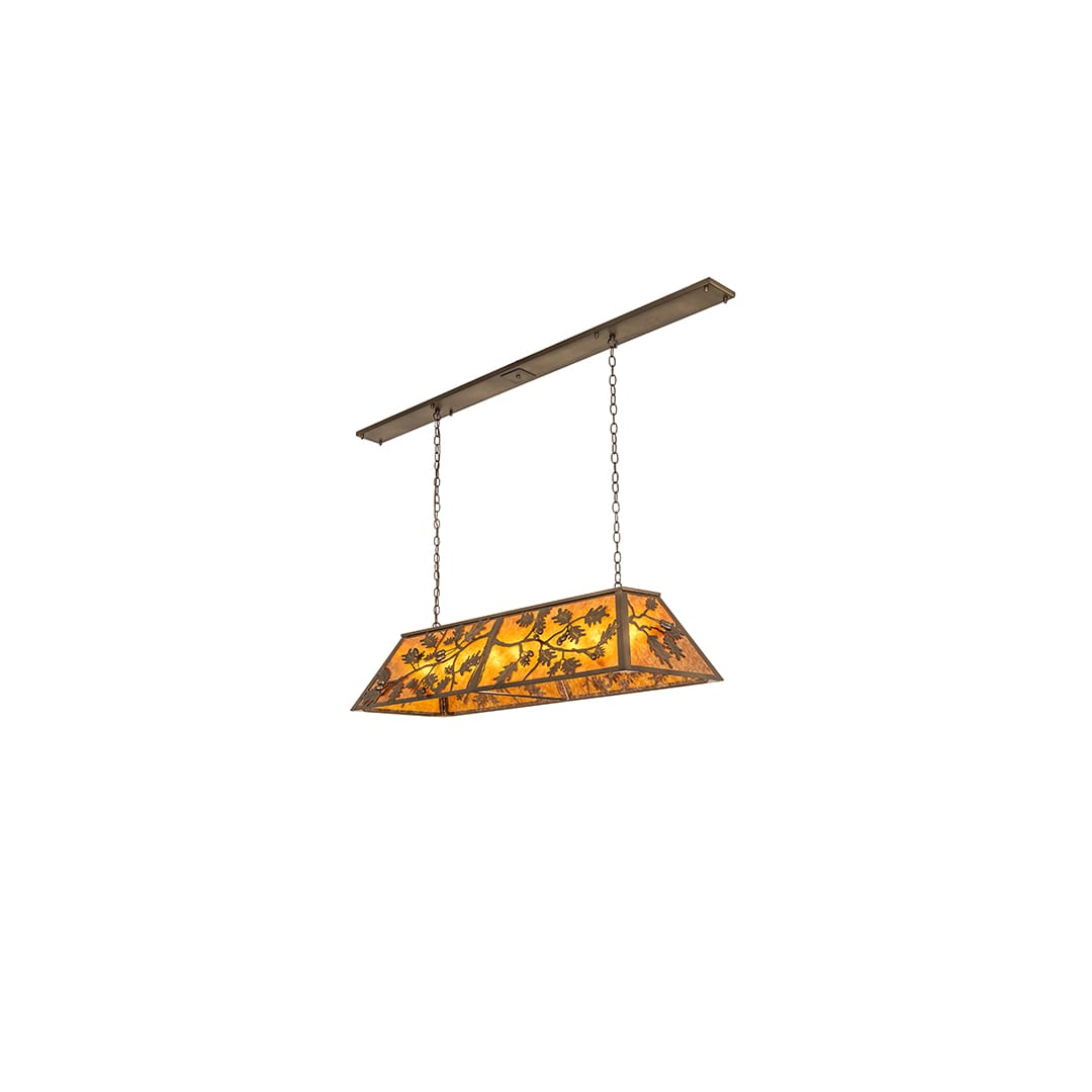 Oak Leaf and Acorn 9 Light 17" Wide Linear Pendant