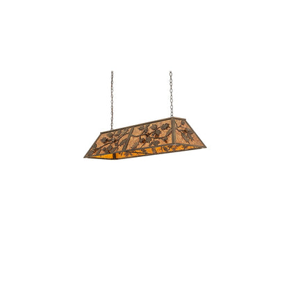 Oak Leaf and Acorn 9 Light 17" Wide Linear Pendant