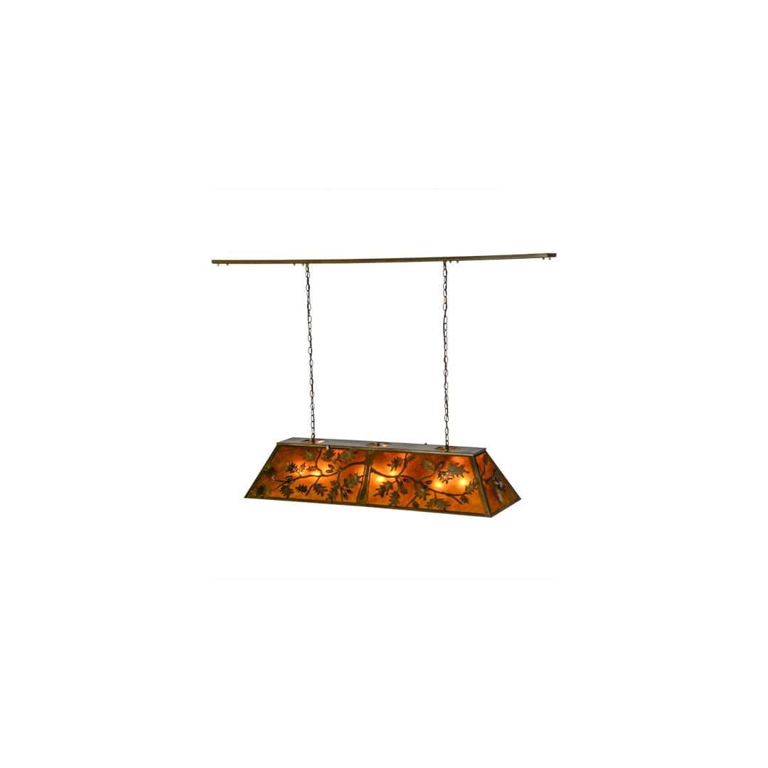 Oak Leaf and Acorn 9 Light 17" Wide Linear Pendant