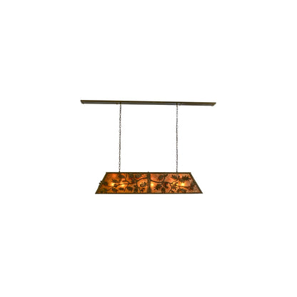 Oak Leaf and Acorn 9 Light 17" Wide Linear Pendant