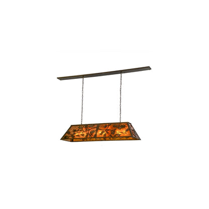 Oak Leaf and Acorn 9 Light 17" Wide Linear Pendant