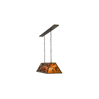 Oak Leaf and Acorn 9 Light 17" Wide Linear Pendant