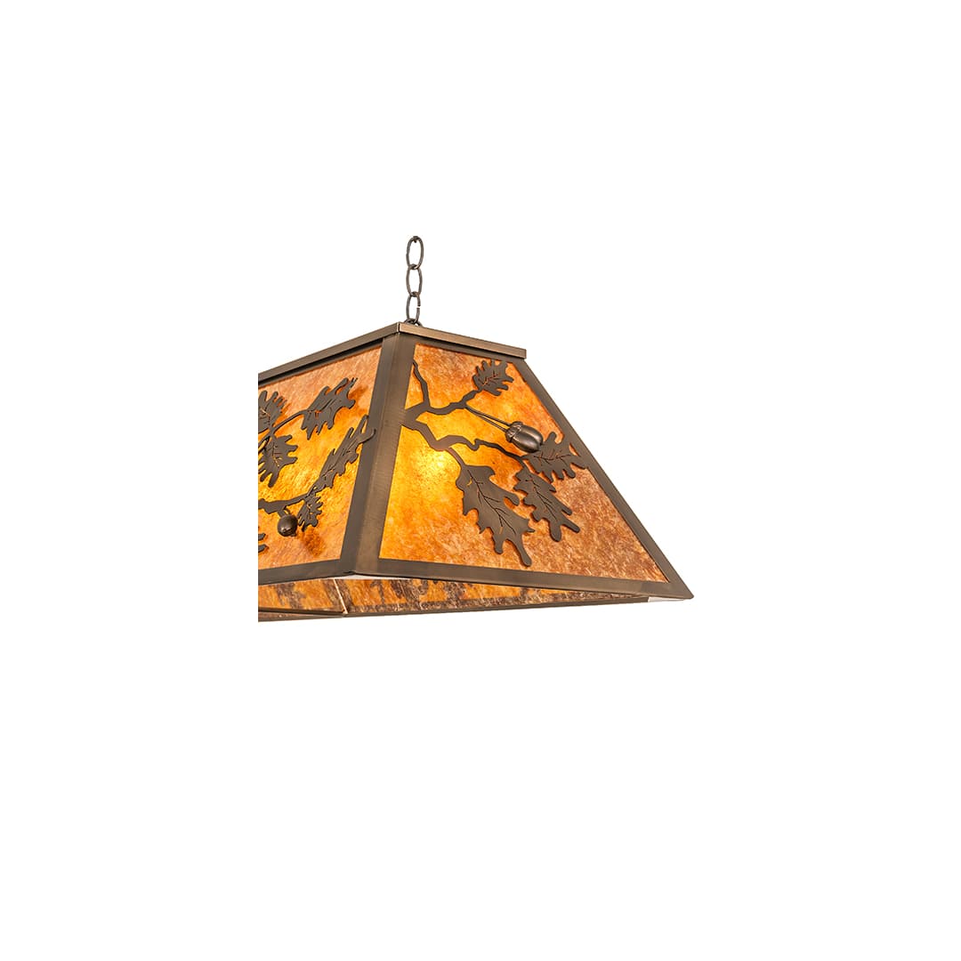 Oak Leaf and Acorn 9 Light 17" Wide Linear Pendant