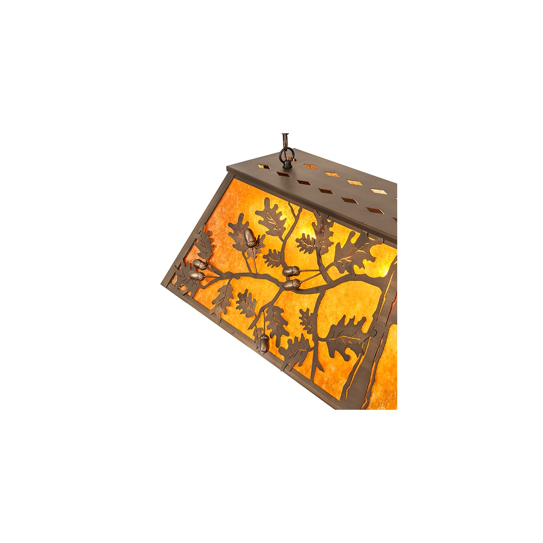 Oak Leaf and Acorn 9 Light 17" Wide Linear Pendant