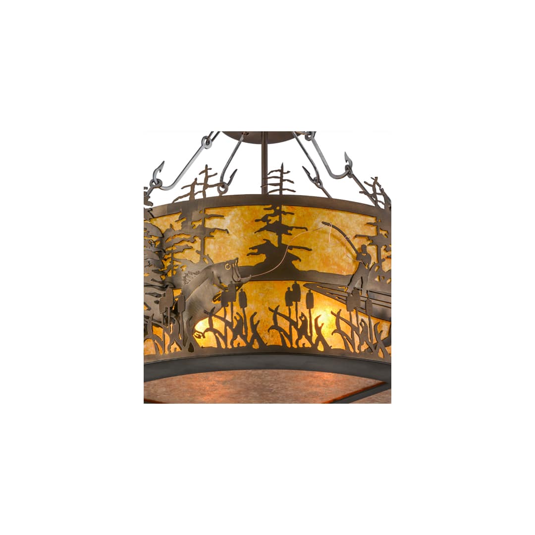 Bass and Fisherman 4 Light 26" Wide Semi-Flush Drum Ceiling Fixture