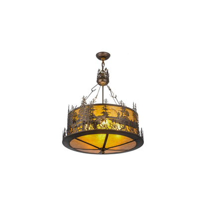 Bass and Fisherman 4 Light 26" Wide Pendant