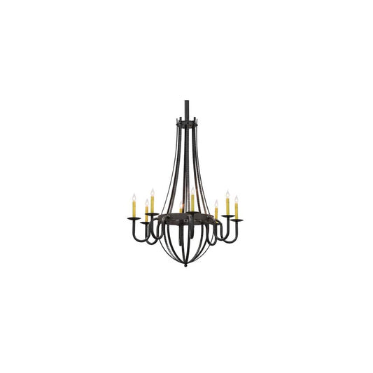 Barrel Stave 8 Light 38" Wide Taper Candle Style Chandelier