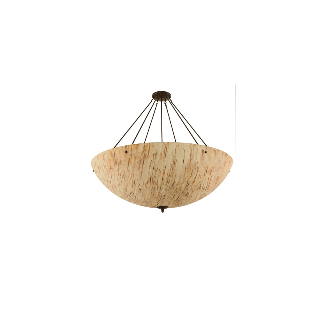 Madison 8 Light 48" Wide Semi-Flush Bowl Ceiling Fixture with Beige Shade - Timeless Bronze Finish