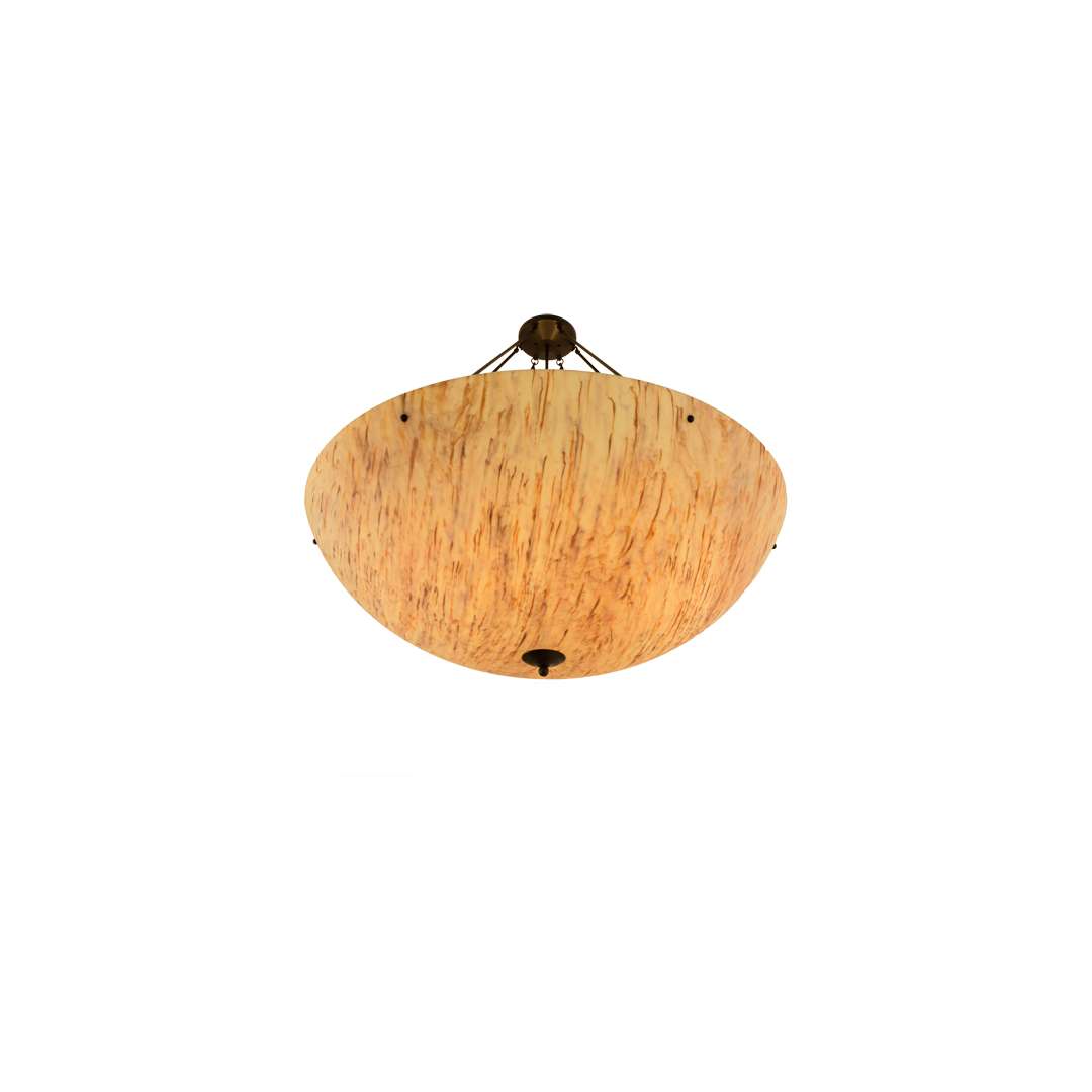 Madison 8 Light 48" Wide Semi-Flush Bowl Ceiling Fixture with Beige Shade - Timeless Bronze Finish