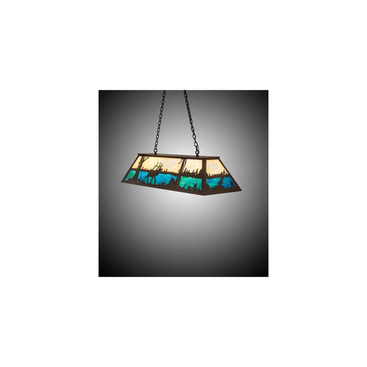 Elk at Lake 9 Light 17" Wide Linear Pendant