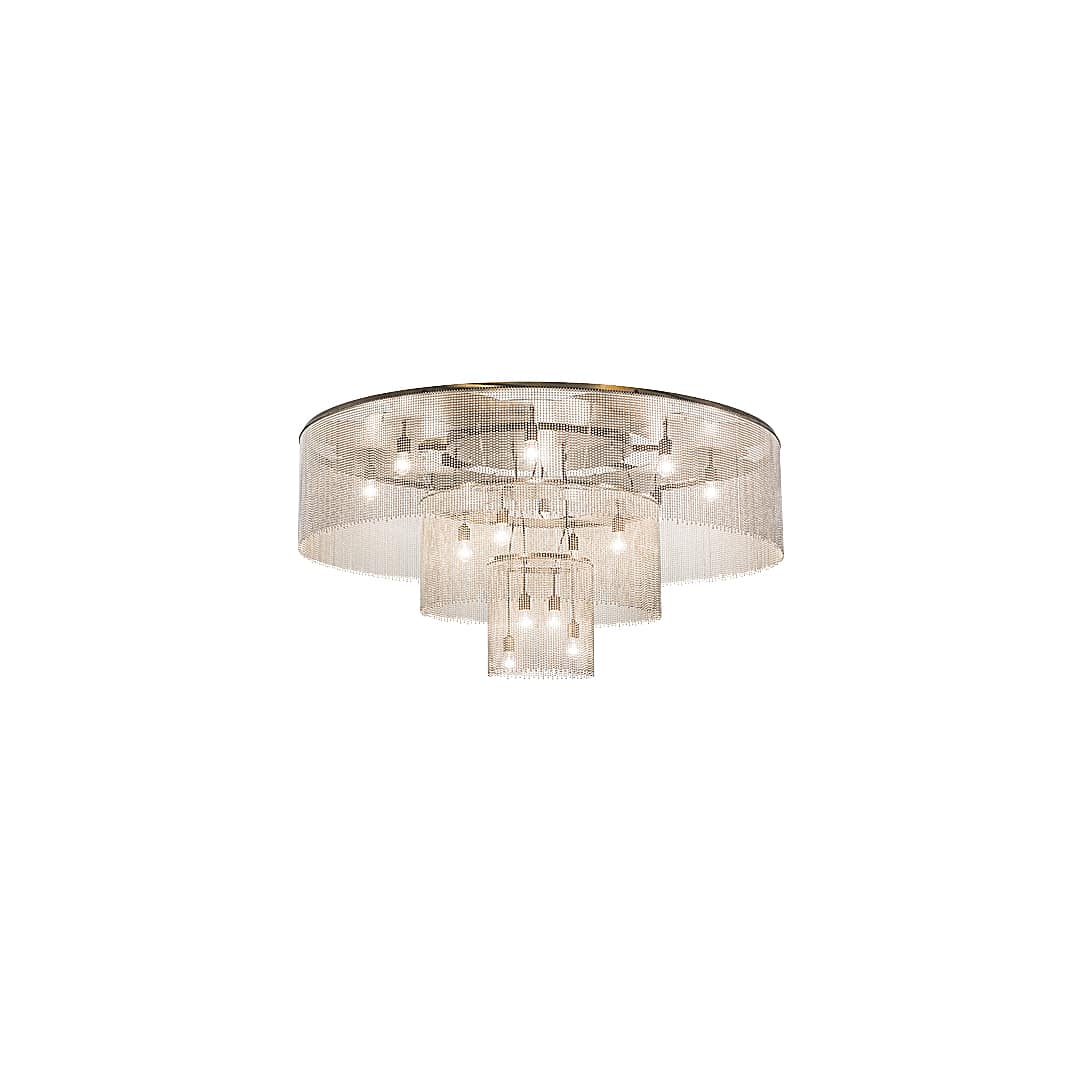 Niagara 16 Light 72" Wide Flush Mount Ceiling Fixture - Antique Copper / Nickel Finish