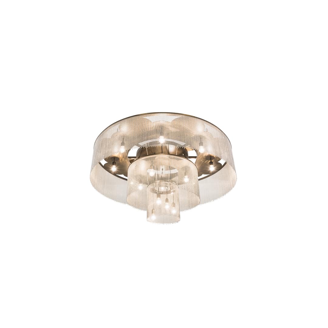 Niagara 16 Light 72" Wide Flush Mount Ceiling Fixture - Antique Copper / Nickel Finish