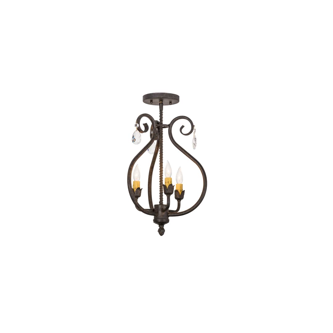 Antonia 3 Light 12" Wide Semi-flush Ceiling Fixture