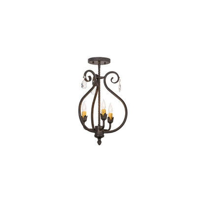 Antonia 3 Light 12" Wide Semi-flush Ceiling Fixture
