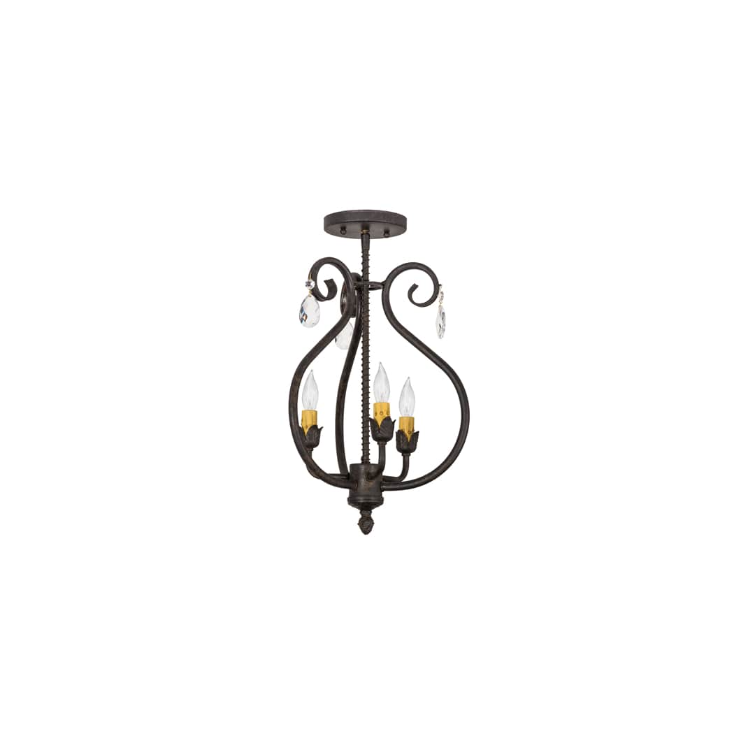 Antonia 3 Light 12" Wide Semi-flush Ceiling Fixture