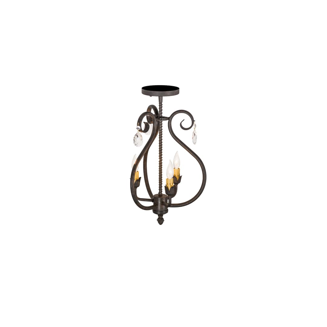 Antonia 3 Light 12" Wide Semi-flush Ceiling Fixture