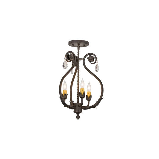 Antonia 3 Light 12" Wide Semi-flush Ceiling Fixture