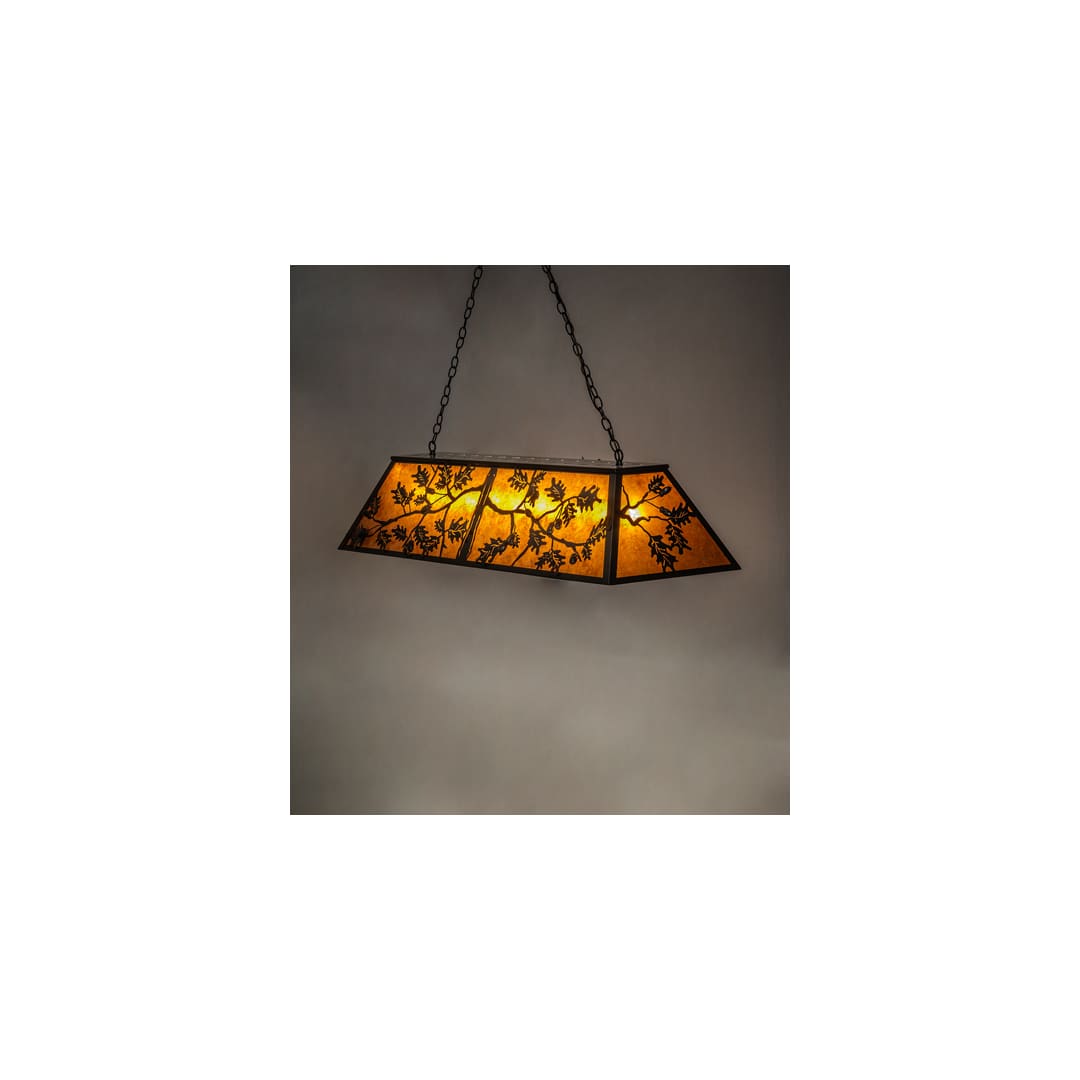 Leaf and Acorn 9 Light 17" Wide Linear Pendant