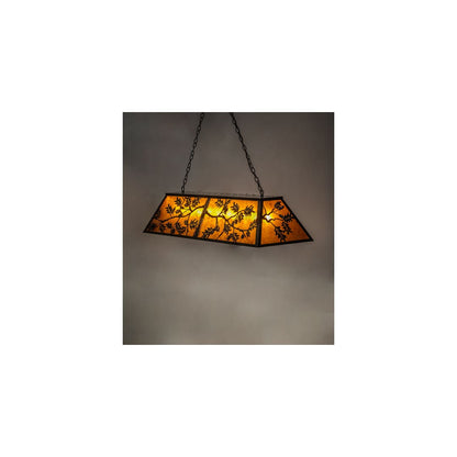 Leaf and Acorn 9 Light 17" Wide Linear Pendant