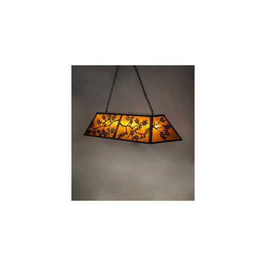 Leaf and Acorn 9 Light 17" Wide Linear Pendant