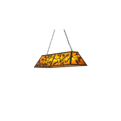 Leaf and Acorn 9 Light 17" Wide Linear Pendant