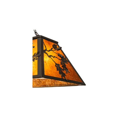 Leaf and Acorn 9 Light 17" Wide Linear Pendant