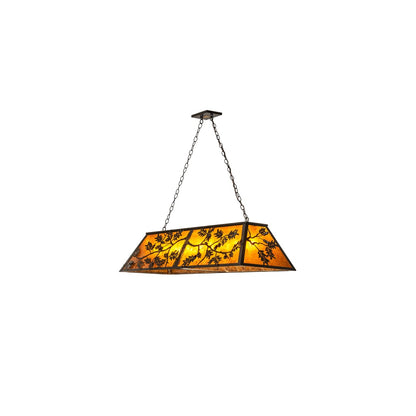 Leaf and Acorn 9 Light 17" Wide Linear Pendant