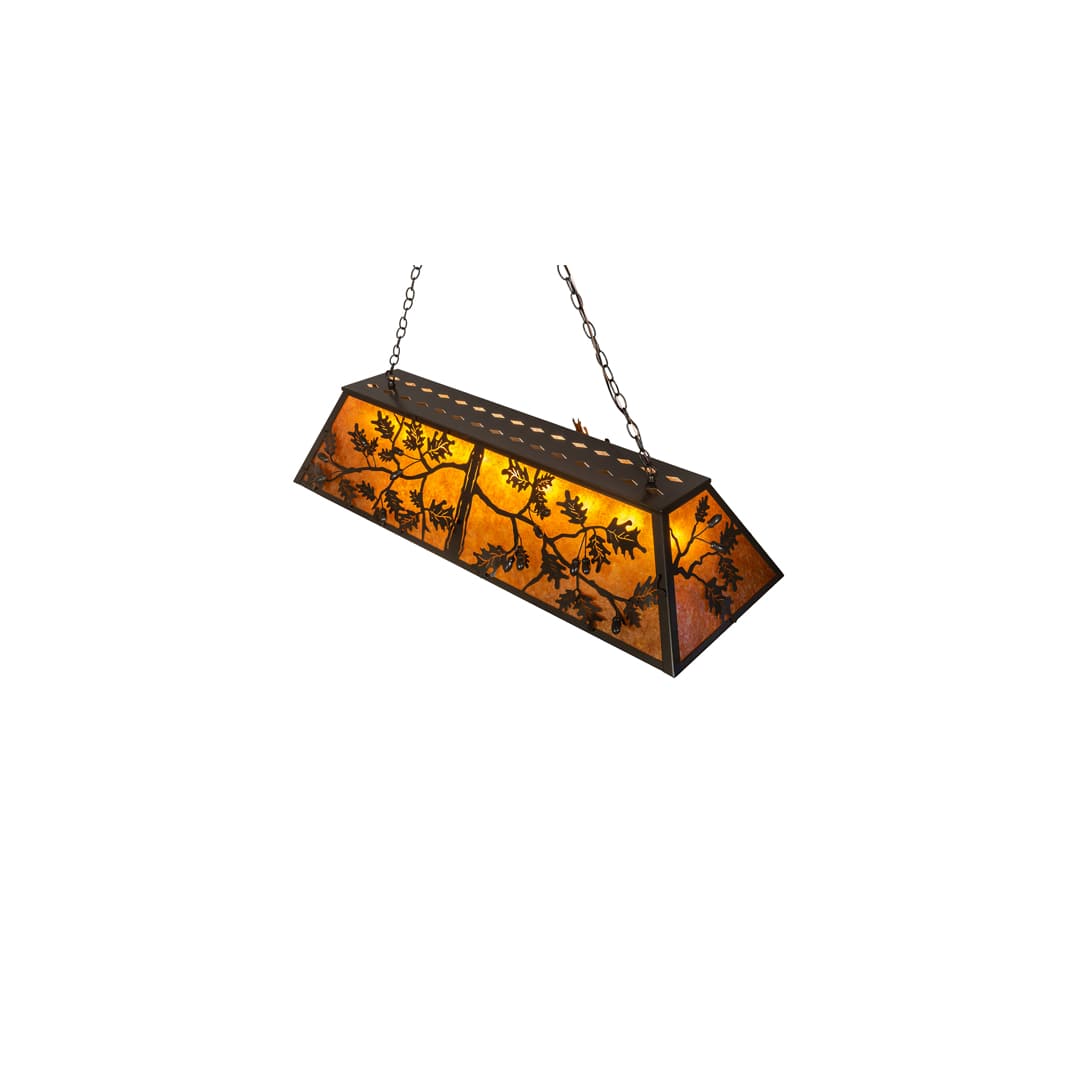 Leaf and Acorn 9 Light 17" Wide Linear Pendant