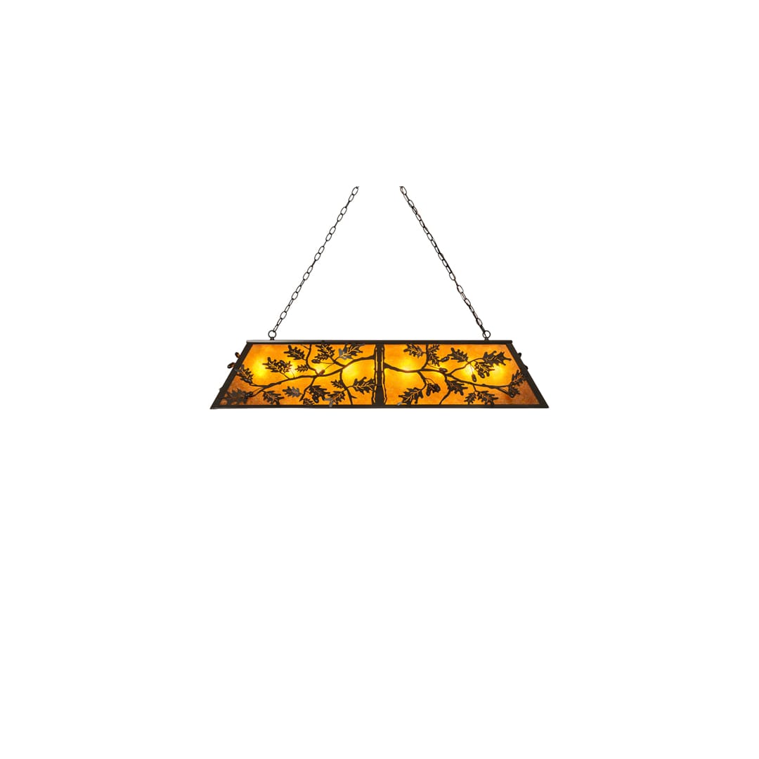 Leaf and Acorn 9 Light 17" Wide Linear Pendant
