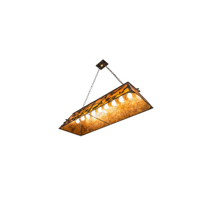 Leaf and Acorn 9 Light 17" Wide Linear Pendant
