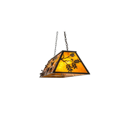 Leaf and Acorn 9 Light 17" Wide Linear Pendant