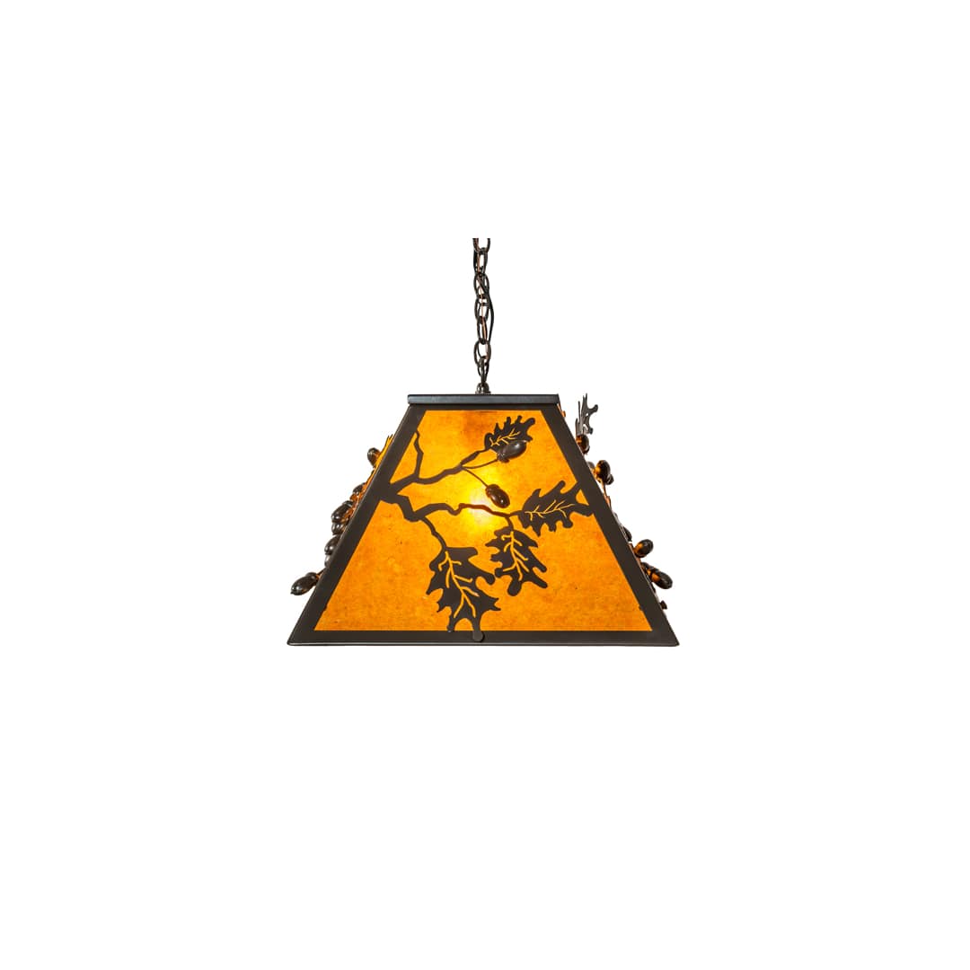 Leaf and Acorn 9 Light 17" Wide Linear Pendant