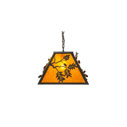 Leaf and Acorn 9 Light 17" Wide Linear Pendant