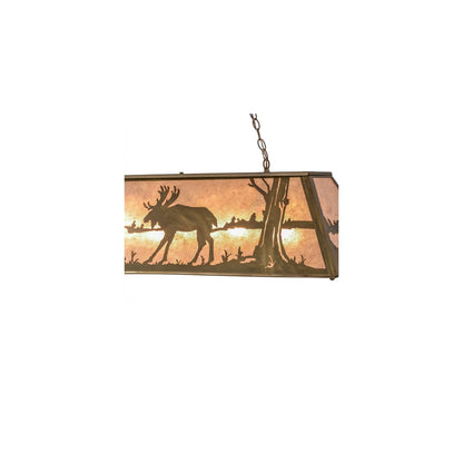 Moose at Lake 9 Light 17" Wide Linear Pendant