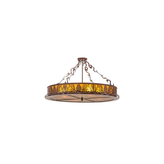 Mountain Pine 4 Light 36" Wide Semi-Flush Drum Ceiling Fixture - Rust Finish