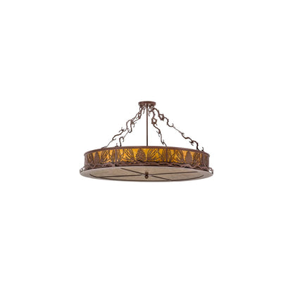 Mountain Pine 4 Light 36" Wide Semi-Flush Drum Ceiling Fixture - Rust Finish